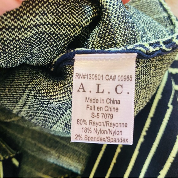A.L.C. Culver Stripe Knit Dress Black and Green Size Medium - Picture 10 of 11